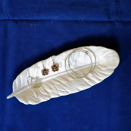 Schale "Feder" - Deko aus Gips